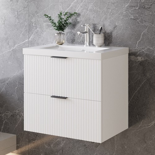 Wall hung bathroom - wall, vanity