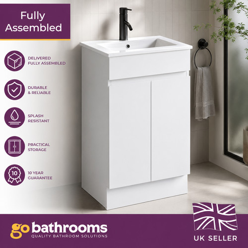 500mm matt white vanity unit - matt,