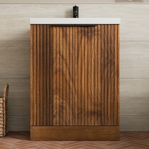 Fluted 600mm bathroom vanity - bathroom,