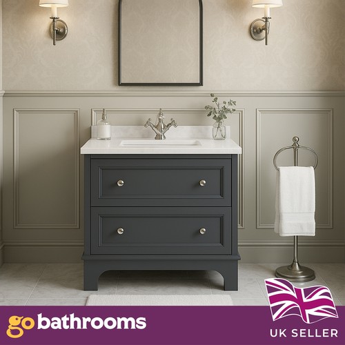 Dark grey bathroom - bathroom, unit