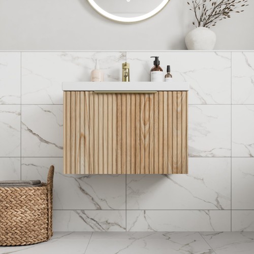 Fluted 600mm bathroom - 600mm, vanity