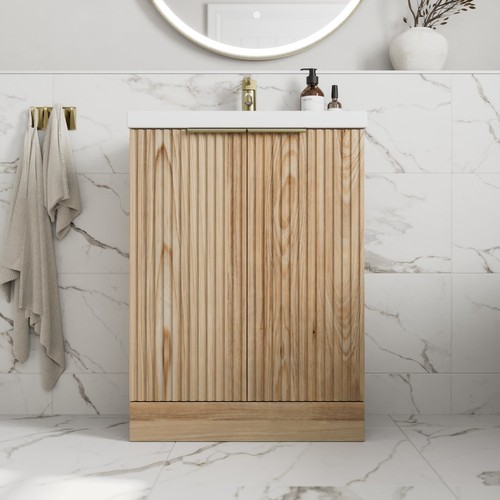 Fluted 600mm bathroom - bathroom, vanity