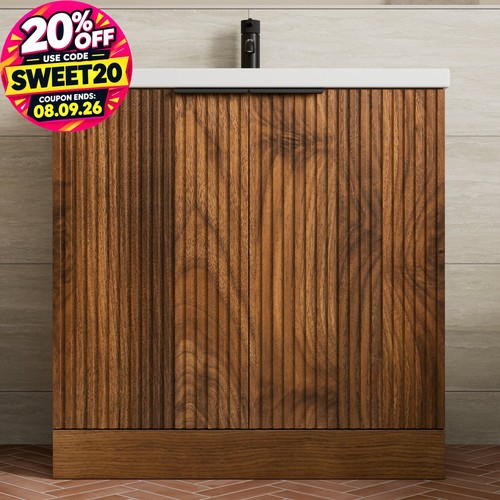 Fluted 800mm bathroom vanity - 800mm,