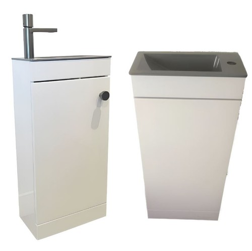 Floor standing white cloakroom - floor,