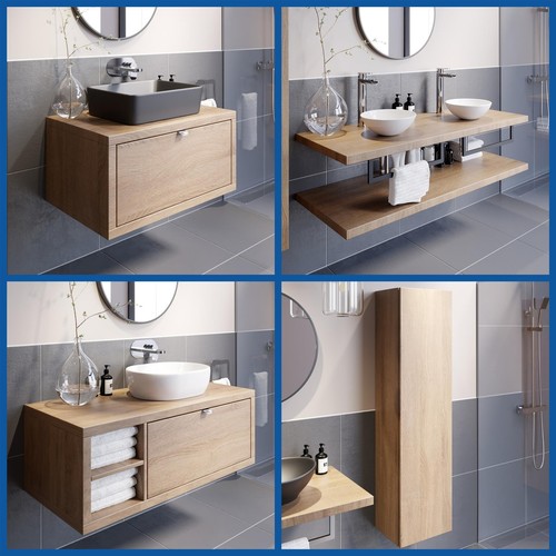 Wood bathroom furniture vanity - bathroom,