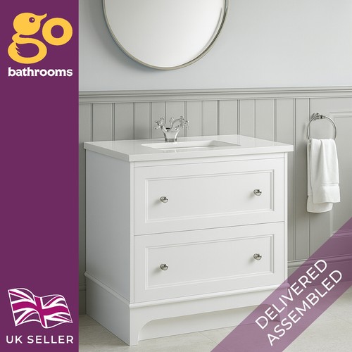 White bathroom vanity unit - white,
