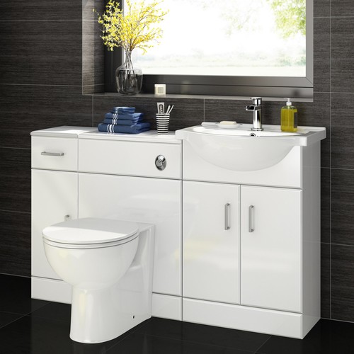 Vanity basin unit back wall - basin, to