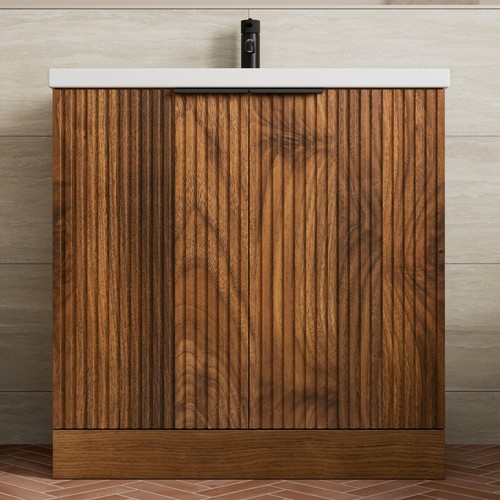 Fluted 800mm bathroom vanity - bathroom,