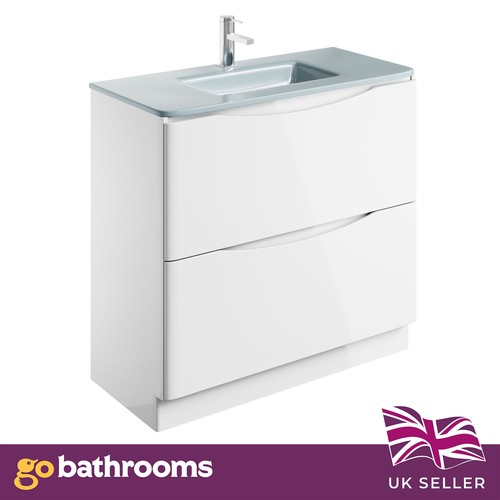 900mm white gloss vanity - white,