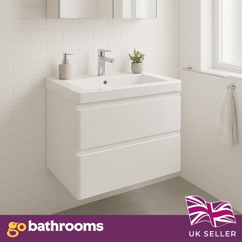 600mm white vanity unit - 600mm,