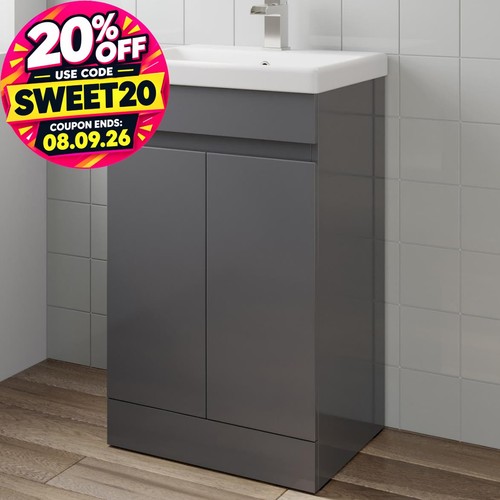 Gloss grey free standing - free, 500mm