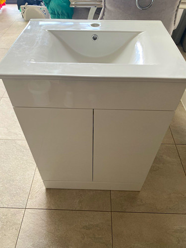 White bathroom vanity unit - white,
