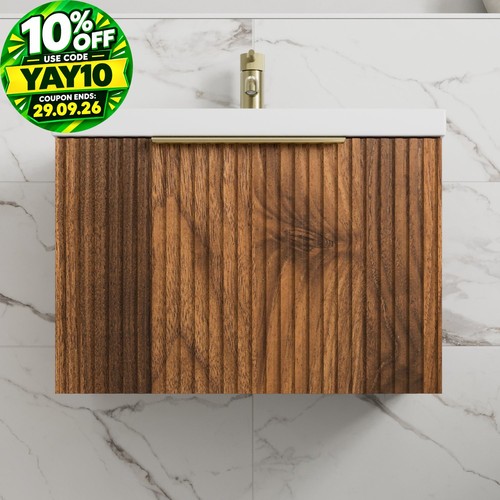 Fluted 600mm bathroom vanity - fluted,