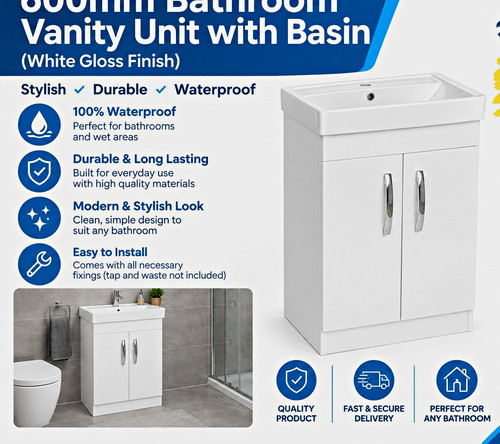 600mm pvc bathroom vanity - pvc,