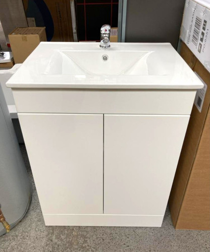 White bathroom single sink - ,