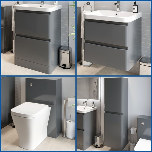 Grey bathroom furniture - grey,