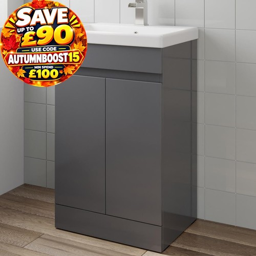Gloss grey free standing 500mm - grey,