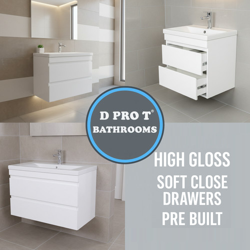 Gloss white wall hung - white,
